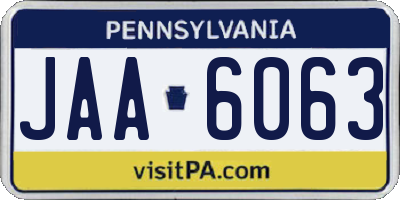 PA license plate JAA6063