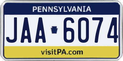 PA license plate JAA6074