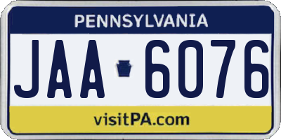 PA license plate JAA6076