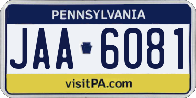 PA license plate JAA6081