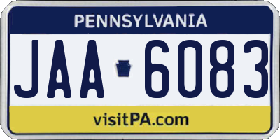 PA license plate JAA6083