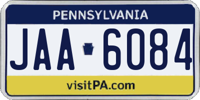 PA license plate JAA6084