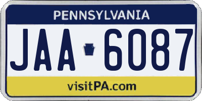 PA license plate JAA6087