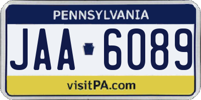 PA license plate JAA6089