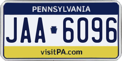 PA license plate JAA6096