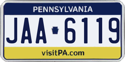 PA license plate JAA6119