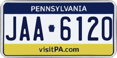 PA license plate JAA6120