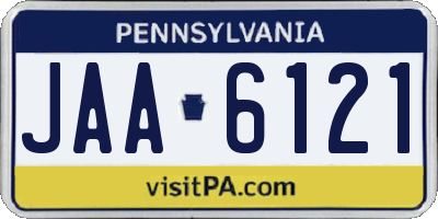 PA license plate JAA6121