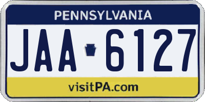 PA license plate JAA6127