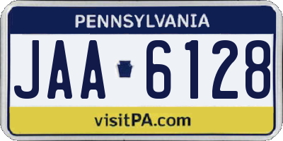 PA license plate JAA6128