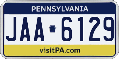 PA license plate JAA6129