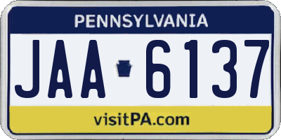 PA license plate JAA6137