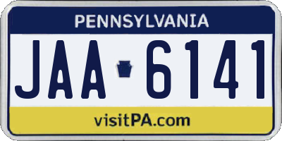 PA license plate JAA6141