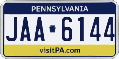 PA license plate JAA6144