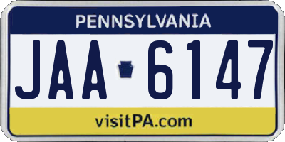 PA license plate JAA6147