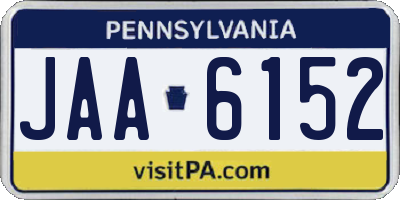 PA license plate JAA6152