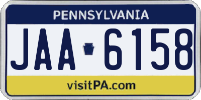 PA license plate JAA6158
