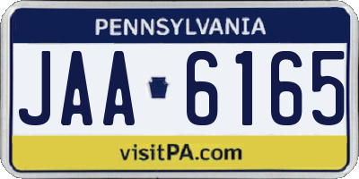 PA license plate JAA6165