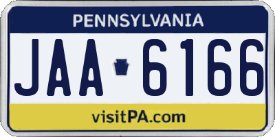 PA license plate JAA6166