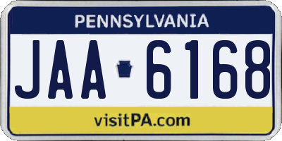 PA license plate JAA6168