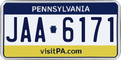 PA license plate JAA6171