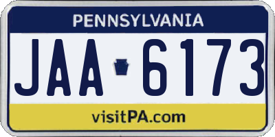 PA license plate JAA6173