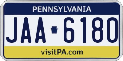 PA license plate JAA6180