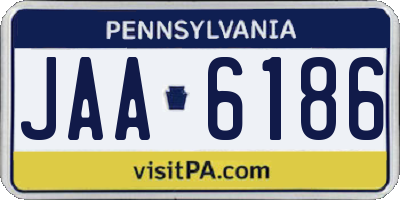 PA license plate JAA6186