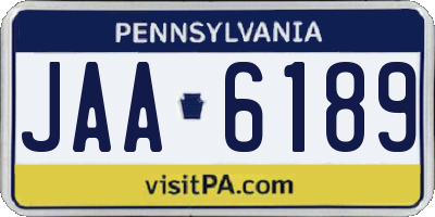 PA license plate JAA6189