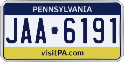 PA license plate JAA6191