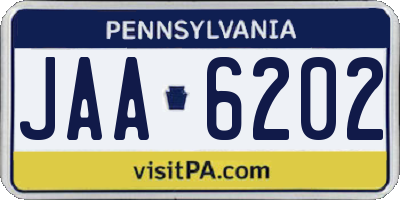 PA license plate JAA6202