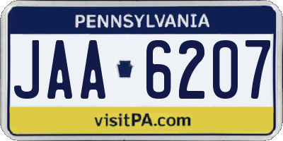 PA license plate JAA6207