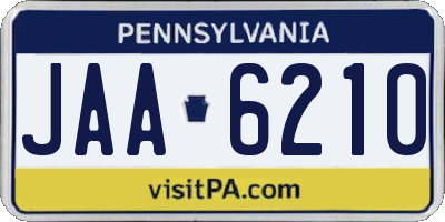 PA license plate JAA6210