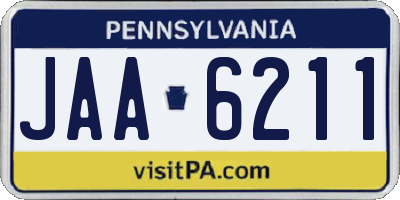 PA license plate JAA6211