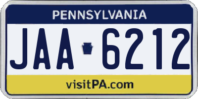 PA license plate JAA6212