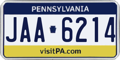 PA license plate JAA6214