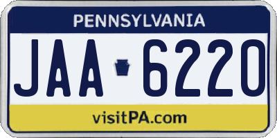 PA license plate JAA6220