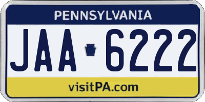 PA license plate JAA6222