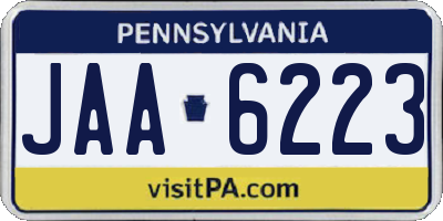 PA license plate JAA6223