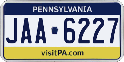 PA license plate JAA6227