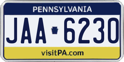PA license plate JAA6230