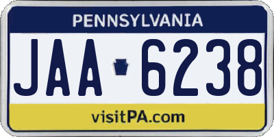 PA license plate JAA6238