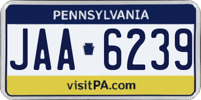 PA license plate JAA6239