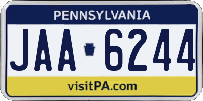 PA license plate JAA6244