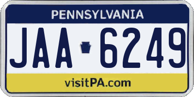 PA license plate JAA6249