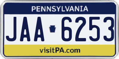 PA license plate JAA6253
