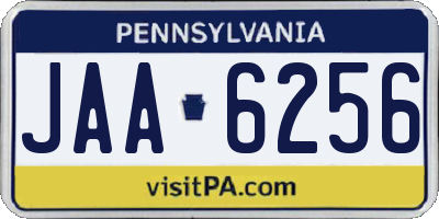 PA license plate JAA6256