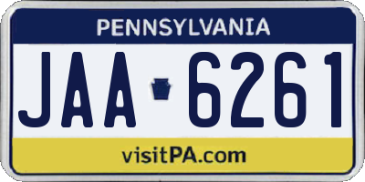 PA license plate JAA6261