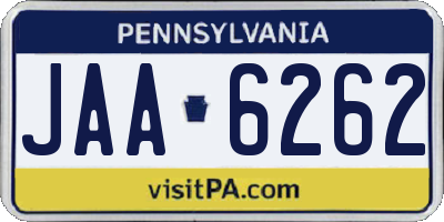 PA license plate JAA6262