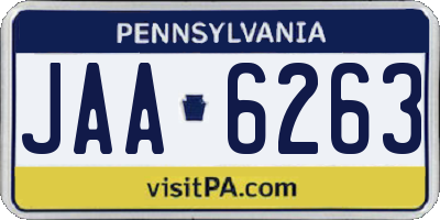 PA license plate JAA6263